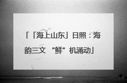 「海上山东」日照：海韵三文 “鲜”机涌动