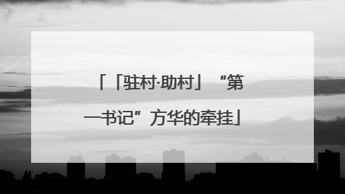 「驻村·助村」“第一书记”方华的牵挂