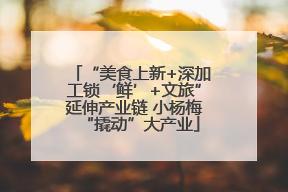 “美食上新+深加工锁‘鲜’+文旅”延伸产业链 小杨梅“撬动”大产业