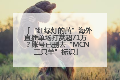 “红绿灯的黄”海外直播单场打赏超71万？账号已删去“MCN三只羊”标识