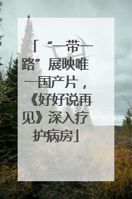 “一带一路”展映唯一国产片，《好好说再见》深入疗护病房
