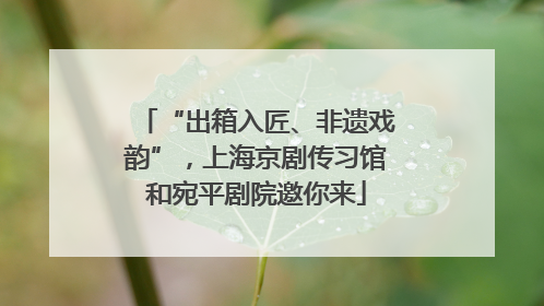 “出箱入匠、非遗戏韵”，上海京剧传习馆和宛平剧院邀你来