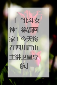 “北斗女神”徐颖回家！今天将在四川眉山主讲卫星导航