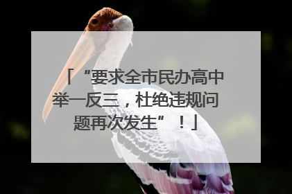 “要求全市民办高中举一反三，杜绝违规问题再次发生”！