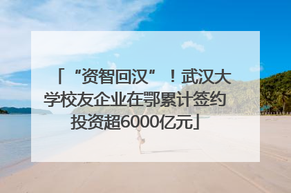 “资智回汉”！武汉大学校友企业在鄂累计签约投资超6000亿元