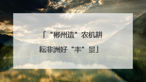 “郴州造”农机耕耘非洲好“丰”景