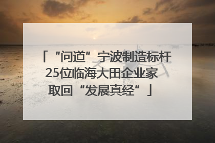 “问道”宁波制造标杆 25位临海大田企业家取回“发展真经”