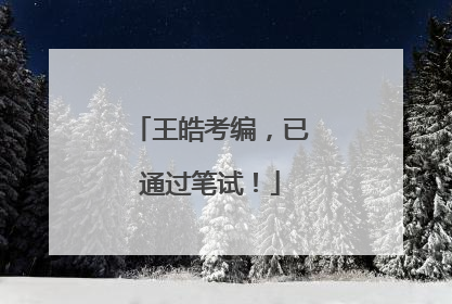 王皓考编，已通过笔试！