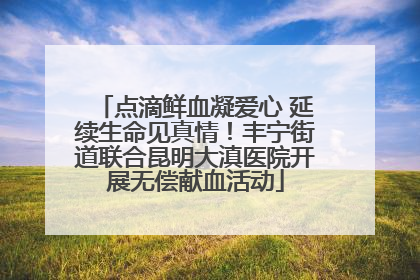 点滴鲜血凝爱心 延续生命见真情！丰宁街道联合昆明大滇医院开展无偿献血活动