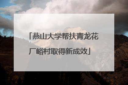 燕山大学帮扶青龙花厂峪村取得新成效