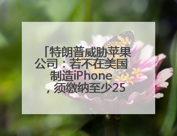 特朗普威胁苹果公司：若不在美国制造iPhone，须缴纳至少25%关税