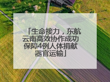 生命接力，东航云南高效协作成功保障4例人体捐献器官运输