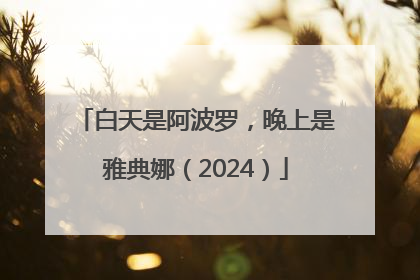 白天是阿波罗，晚上是雅典娜（2024）