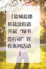 盐城盐都区盐渎街道开展“绿书签行动”宣传系列活动