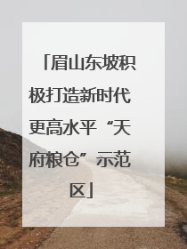 眉山东坡积极打造新时代更高水平“天府粮仓”示范区
