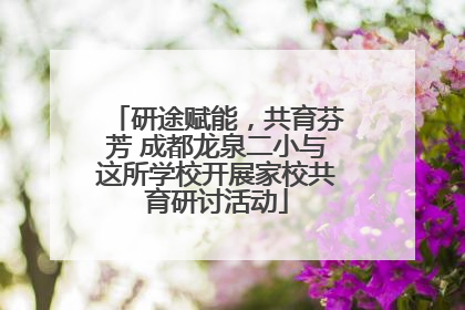 研途赋能，共育芬芳 成都龙泉二小与这所学校开展家校共育研讨活动