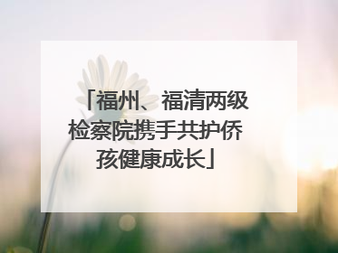 福州、福清两级检察院携手共护侨孩健康成长