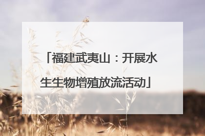 福建武夷山：开展水生生物增殖放流活动