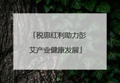 税惠红利助力彭艾产业健康发展