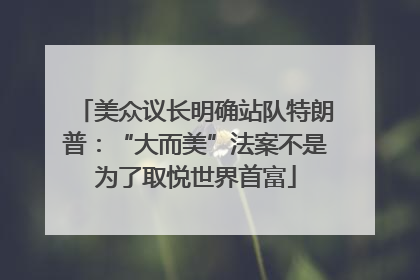 美众议长明确站队特朗普：“大而美”法案不是为了取悦世界首富