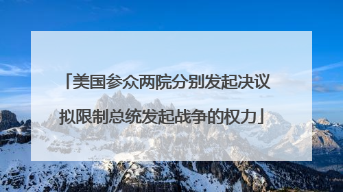美国参众两院分别发起决议 拟限制总统发起战争的权力