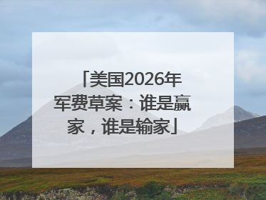 美国2026年军费草案：谁是赢家，谁是输家