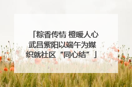 粽香传情 橙暖人心 武昌紫阳以端午为媒织就社区“同心结”