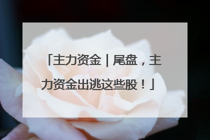 主力资金｜尾盘，主力资金出逃这些股！