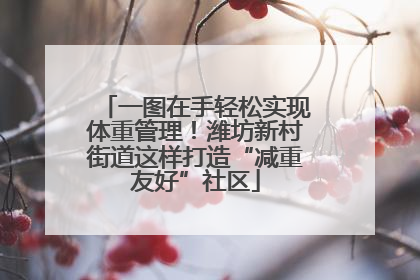 一图在手轻松实现体重管理！潍坊新村街道这样打造“减重友好”社区