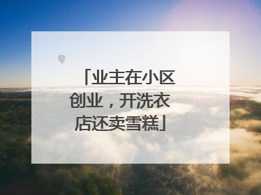 业主在小区创业，开洗衣店还卖雪糕