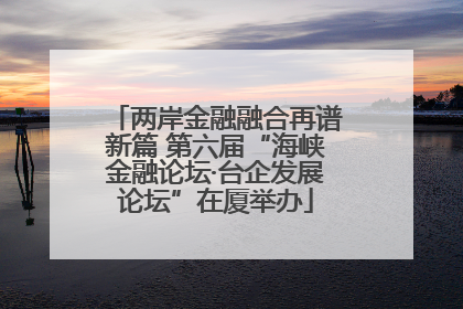 两岸金融融合再谱新篇 第六届“海峡金融论坛·台企发展论坛”在厦举办