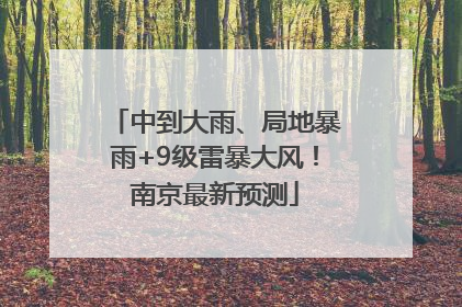 中到大雨、局地暴雨+9级雷暴大风！南京最新预测