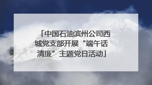中国石油滨州公司西城党支部开展“端午话清廉”主题党日活动