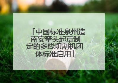 中国标准泉州造 南安牵头起草制定的多线切割机团体标准启用
