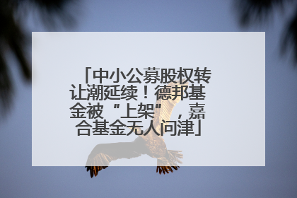 中小公募股权转让潮延续！德邦基金被“上架”，嘉合基金无人问津