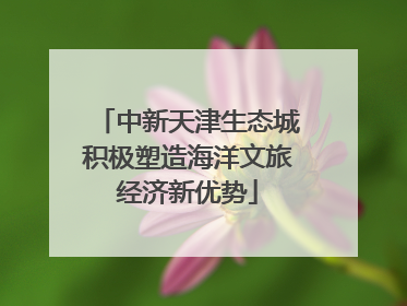 中新天津生态城积极塑造海洋文旅经济新优势