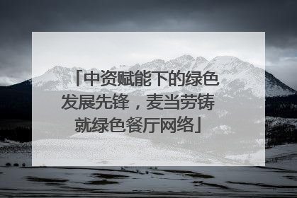 中资赋能下的绿色发展先锋，麦当劳铸就绿色餐厅网络