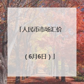 人民币市场汇价（6月6日）