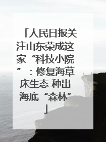 人民日报关注山东荣成这家“科技小院”：修复海草床生态 种出海底“森林”