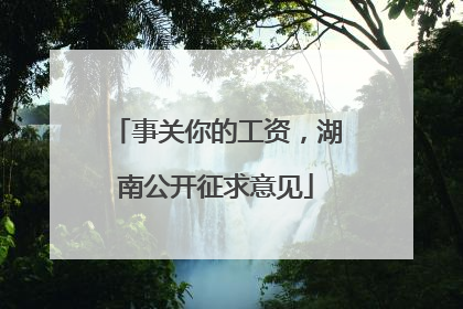 事关你的工资，湖南公开征求意见