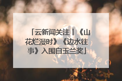 云新闻关注丨《山花烂漫时》《边水往事》入围白玉兰奖