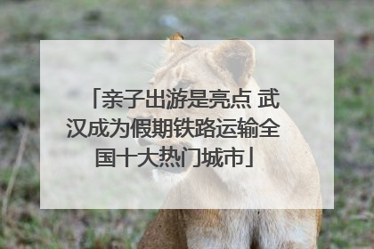 亲子出游是亮点 武汉成为假期铁路运输全国十大热门城市