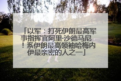 以军：打死伊朗最高军事指挥官阿里·沙德马尼！系伊朗最高领袖哈梅内伊最亲密的人之一