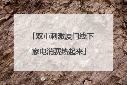 双重刺激厦门线下家电消费热起来