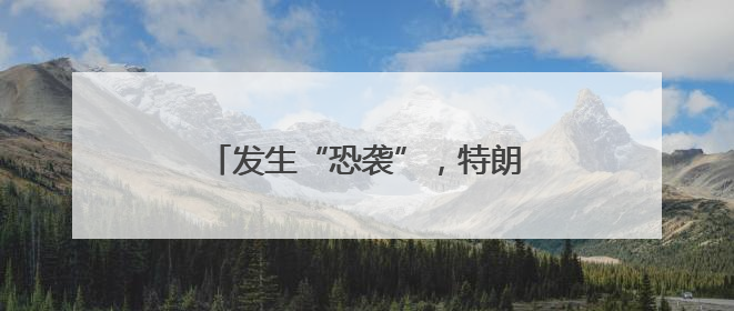 发生“恐袭”，特朗普：美国绝不容忍