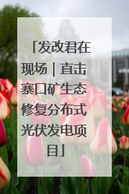 发改君在现场｜直击寨口矿生态修复分布式光伏发电项目
