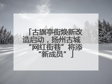 古旗亭街焕新改造启动，扬州古城“网红街巷”将添“新成员”
