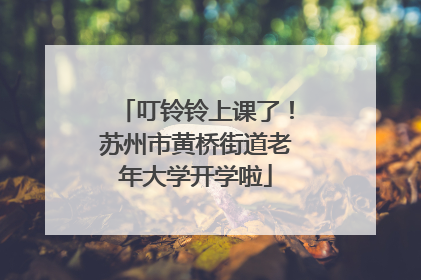 叮铃铃上课了！苏州市黄桥街道老年大学开学啦