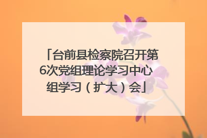 台前县检察院召开第6次党组理论学习中心组学习（扩大）会