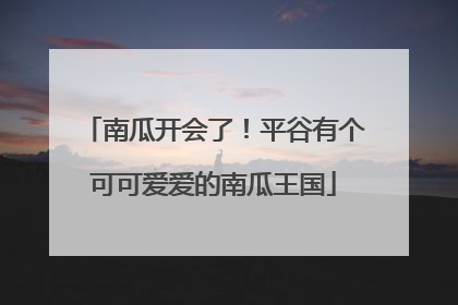 南瓜开会了！平谷有个可可爱爱的南瓜王国